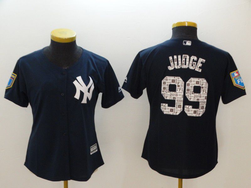 Women New York Yankees 99 Judge Blue Spring Edition MLB Jerseys